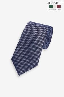 Rouge/bleu marine à pois - Cravate Signature fabriquée en Italie (T84244) | €24