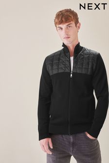 Black Quilted Knitted Jacket (T84389) | €22