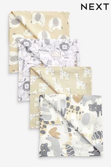 Black/White Baby 4 Pack Muslin Squares (T84442) | $33