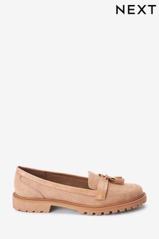 Camel Extra Wide Fit Forever Comfort® Tassel Detail Cleated Loafers (T84630) | €41