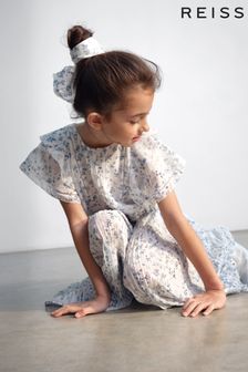 Reiss Blue Sienna Junior Print Pleated Jumpsuit (T84676) | kr1 610