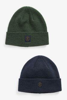 Navy/Khaki Beanie Hats Two Pack (T84771) | 20 €