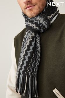 Gris con diseño en zigzag - Bufanda de rayas (T84918) | 16 €
