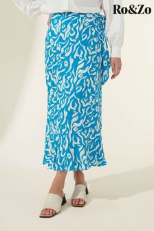 Ro&Zo Blue Animal Print Wrap Skirt (T84931) | €45
