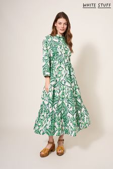 Зеленый - Ярусное платье-рубашка White Stuff Maya (T85222) | €53