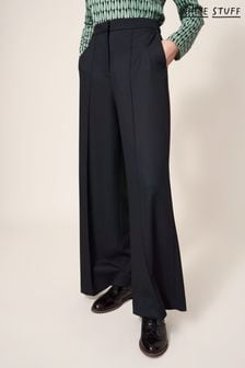 Czarne spodnie White Stuff Jenny z szerokimi nogawkami (T85229) | 237 zł