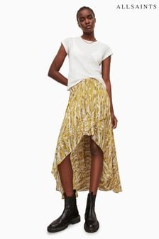 חצאית של AllSaints דגם Slvina Oniyuri בצהוב (T85342) | ‏647 ₪