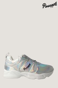 Pineapple All Over Silver Print Logo Trainers (T85605) | $58