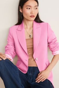 Pink Slim Single Breasted Blazer Jacket (T86166) | ₪ 227