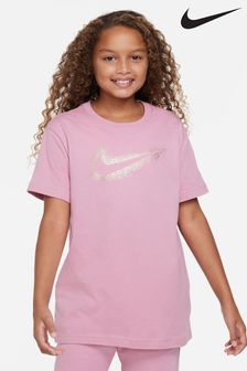 Nike Pink Oversized Swoosh Shine T-Shirt (T86180) | €25