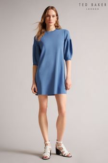 Ted Baker Womens Blue Feyah Lt- Full Needle Puff Sleeve Dress (T86389) | €79