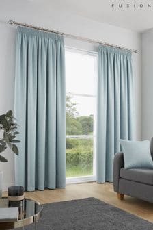 Fusion Duck Egg Galaxy Light Reducing Pencil Pleat Curtains (T86428) | ₪ 163 - ₪ 512
