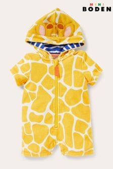 Boden Yellow Novelty Towelling Romper (T86690) | TRY 415 - TRY 440