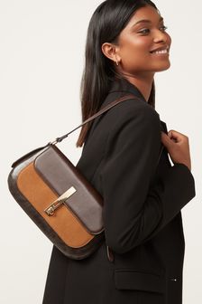 Black/Tan Brown Slim Shoulder Bag (T86695) | €32