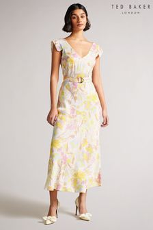 Ted Baker Necole White Printed Tea Dress (T86831) | ₪ 1,048
