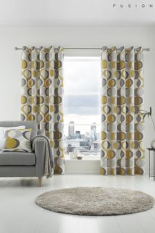 Fusion Yellow Sander Eyelet Curtains (T86835) | 40 € - 108 €