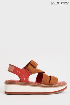 White Stuff Red Sporty Leather Flatform Sandals (T86883) | 101 €