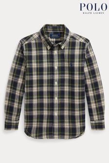 Polo Ralph Lauren Jungen Oxford-Hemd aus aufgerautem Material mit Logo, Blau (T87002) | 61 € - 69 €