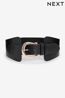 Black Wide Corset Style Belt (T87121) | KRW32,800