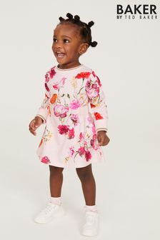 Roza cvetlična obleka iz džersija Baker By Ted Baker (T87254) | €32 - €36