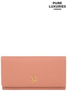 Розовый Misty Rose - Розовый кожаный складной кошелек Pure Luxuries London Marseille (T87418) | 25 520 тг