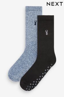 Blue/Black Slipper Socks 2 Pack (T87488) | 11 €