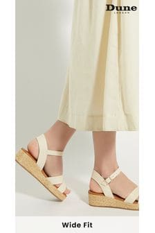 Blanco - Dune London Womens Wide Fit Linnie Cross Strap Flatform Sandals (T87530) | 106 €