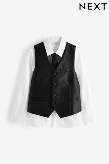  (T87539) | HK$266 - HK$341 黑色 - 西裝背心、襯衫和領結宴會套裝 (12個月至16歲)