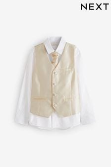 Gold Waistcoat, Shirt & Cravat Occasion Set (12mths-16yrs) (T87541) | €11.50 - €13.50