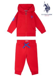 U.S. Polo Assn. Player 3 Tracksuit Zip Through Hoodie And Joggers Set (T87574) | 19.50 BD - 20.50 BD