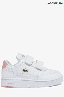 حذاء رياضي أبيض للأطفال الصغار T-clip من Lacoste (T87597) | 233 د.إ