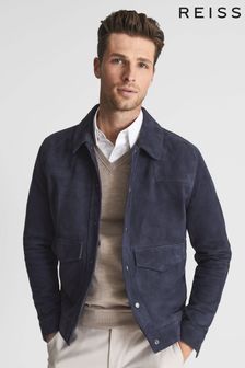 Reiss Blue Anderson Suede Jacket (T87935) | CHF 559