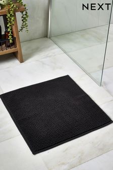 Black Bobble Shower Bath Mat (T88023) | kr100