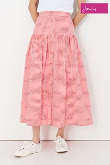 Joules Maeve Coral Button-Through Skirt (T88413) | €31