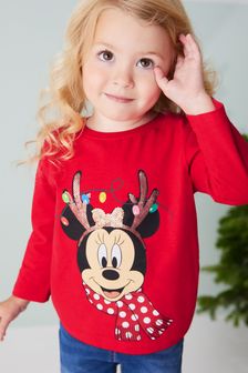 Red Disney Minnie Mouse Christmas T-Shirt (3mths-7yrs) (T88660) | KRW18,100 - KRW21,300