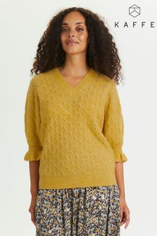 Kaffe Yellow Valina Knit Pullover Jumper (T88696) | 60 €
