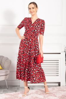 Jolie Moi Red Josie Animal Print Maxi Dress (T88747) | 45 €