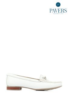 Pavers White Soft Leather Smart Moccasins (T88812) | €54