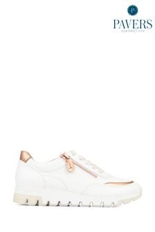 حذاء رياضي أبيض خفيف بكعب وتد من Pavers (T88816) | 287 ر.س