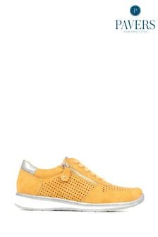 צהוב - נעלי ספורט עם שרוכים בסגנון קז׳ואל של Pavers (T88823) | ‏166 ‏₪