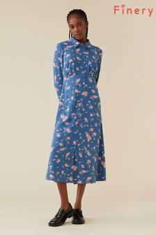Finery Blue Mabel Ecovero Daisies Dress (T88835) | €62