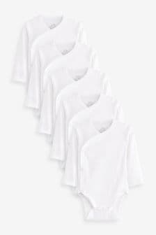 White Rib Wrap 5 Pack Baby Bodysuits (T88939) | OMR9 - OMR11