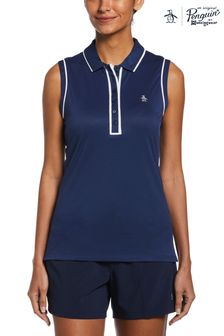 Niebieska damska koszulka polo bez rękawów Original Penguin Golf Veronica (T89109) | 125 zł