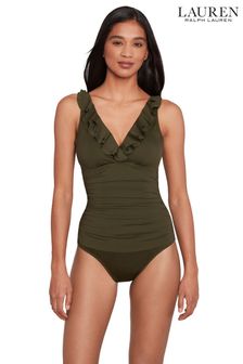 Lauren Ralph Lauren Ruffle Front Swimsuit (T89199) | $308