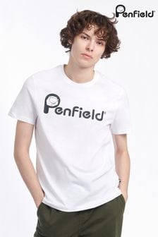 Tricou cu imprimeu logo urs la piept Penfield alb (T89268) | 167 LEI
