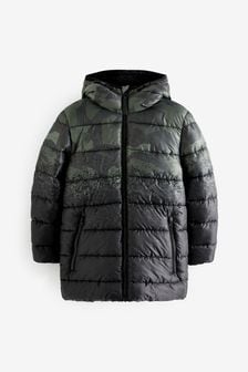 Camo Longline Borg Lined Padded Puffer Coat (3-17yrs) (T89354) | €32 - €42