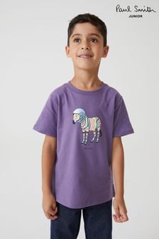 Paul Smith Junior Boys Purple 'Astronaut Zebra' T-Shirt (T89459) | €58