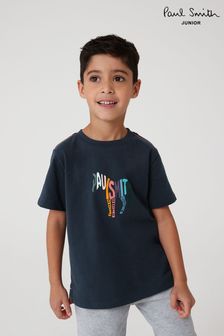 Paul Smith Junior Boys Navy Short Sleeve Zebra T-Shirt (T89462) | TRY 1.038