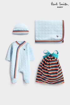 Paul Smith Baby Boys Blue Quilted Sleepsuit Gift Set (T89484) | €101