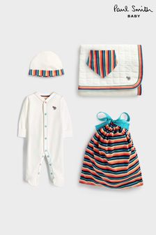 Paul Smith Baby Boys Premium 'Artist Stripe' Sleepsuit 4-Piece Gift Set (T89491) | €177